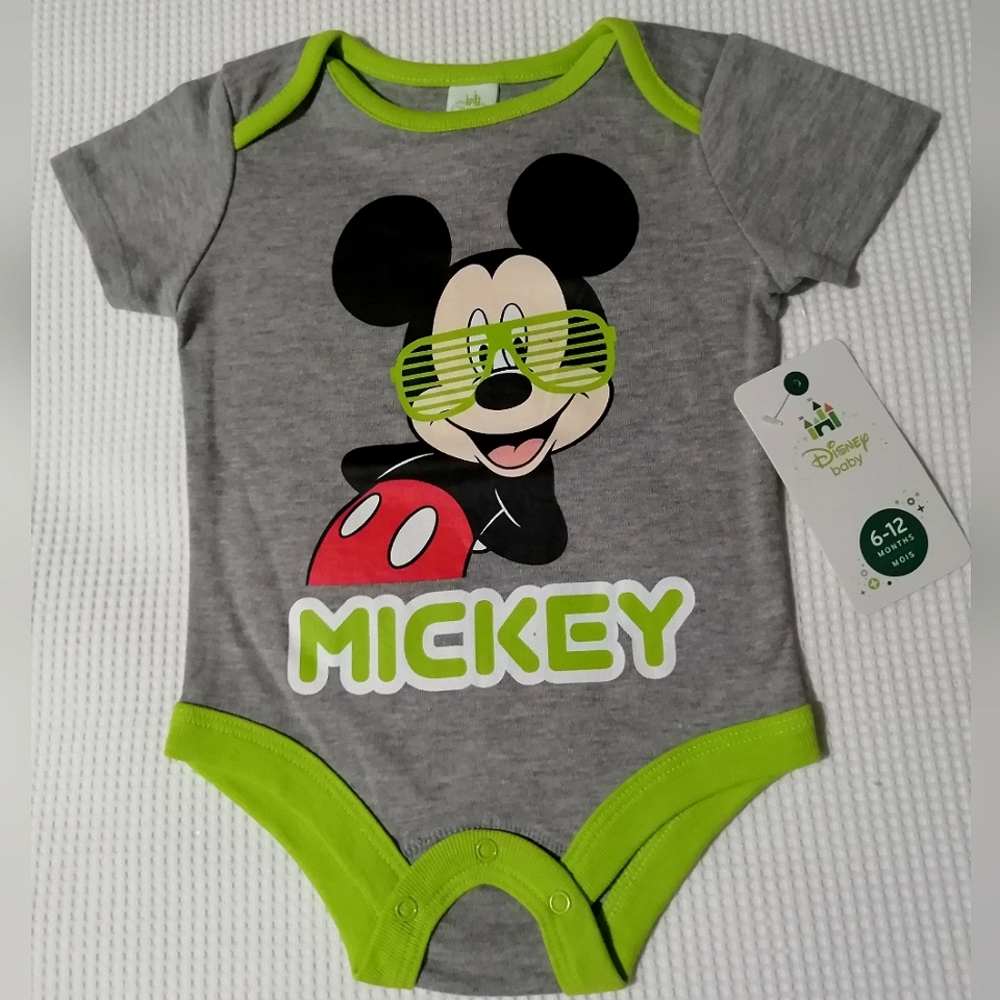 🔥SALE🔥 Disney Mickey Mouse Baby Boy's Onesie Bodysuit NWT Size 6-12M